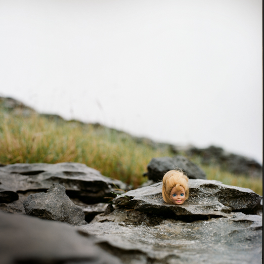 
			<br /><em>the barbie head
            <br />reappearing
			<br /><br /><br /><br />
            <br />(poulnabrone cliffs, county clare / SW)</em>